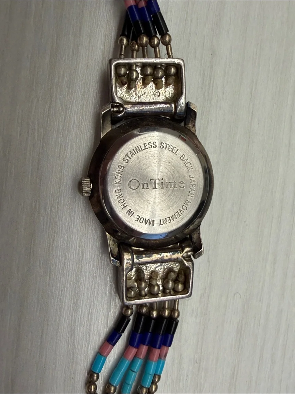 Native Oriflame Women's Sterling Silver Silver Analog Watch with Blue Accents